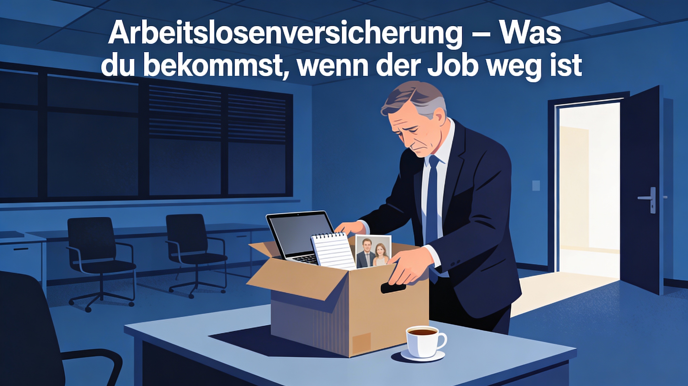 Person packt traurig einen Karton im Büro